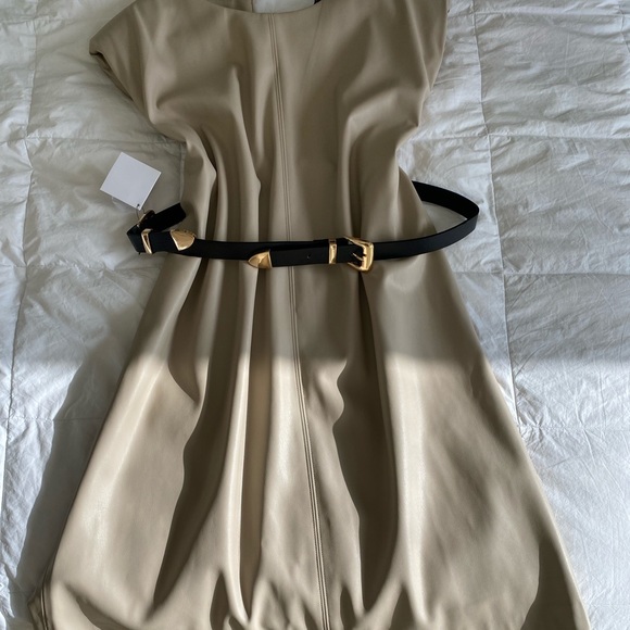 zara beige leather dress Zara Faux Leather Dresses for Women for sale